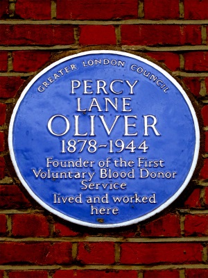 Giving blood 4: blue plaque